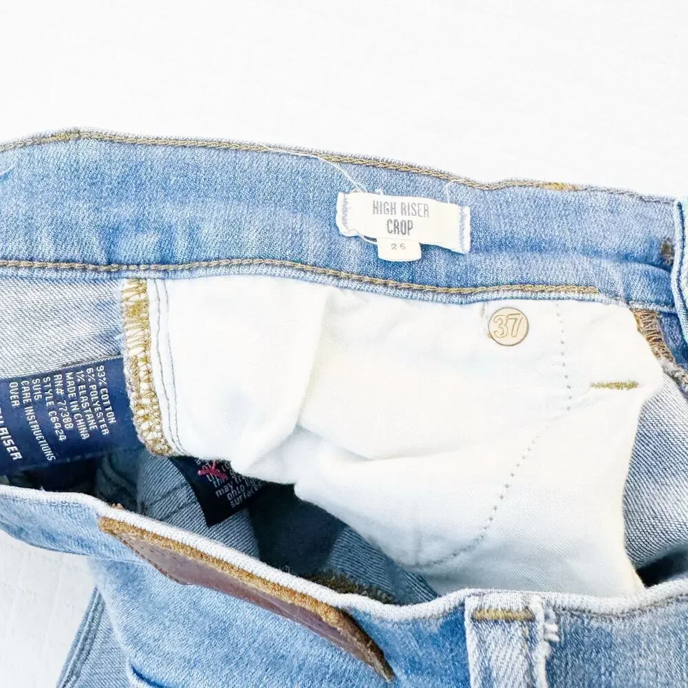 Madewell High Riser Crop Light Wash Denim Jeans Size 26